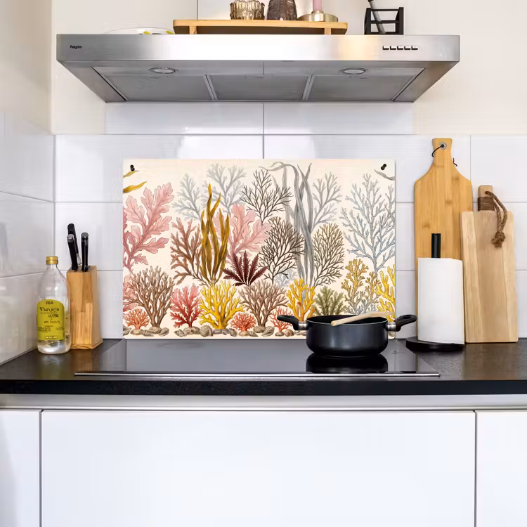 Natuur - Onderwater - Botanisch - Vintage - Kleurrijk Inductie beschemer met haakjes klein -sfeer2