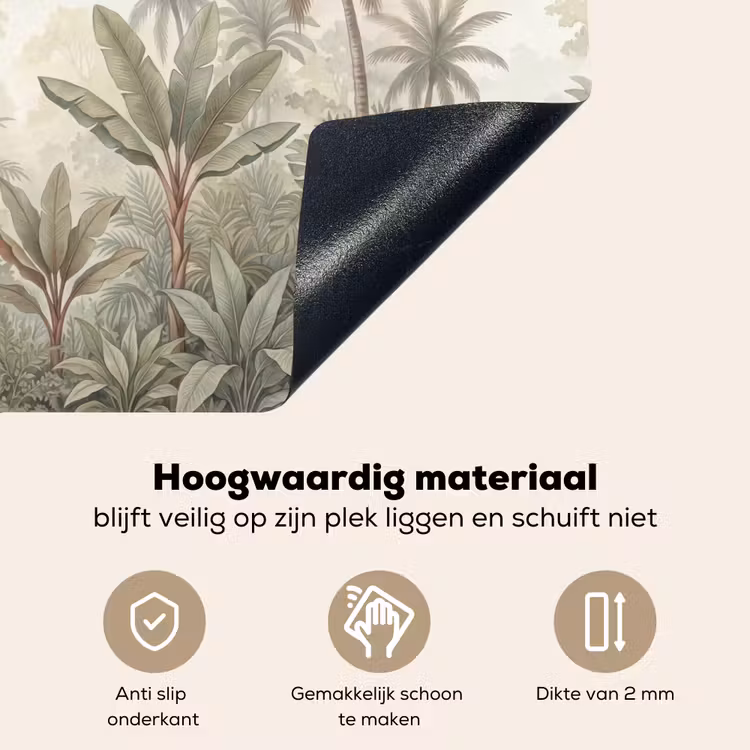 Natuur - Tropisch bos - Landschap - Aquarel - Groen Inductie beschemer met haakjes klein -ky-onderkant-nl