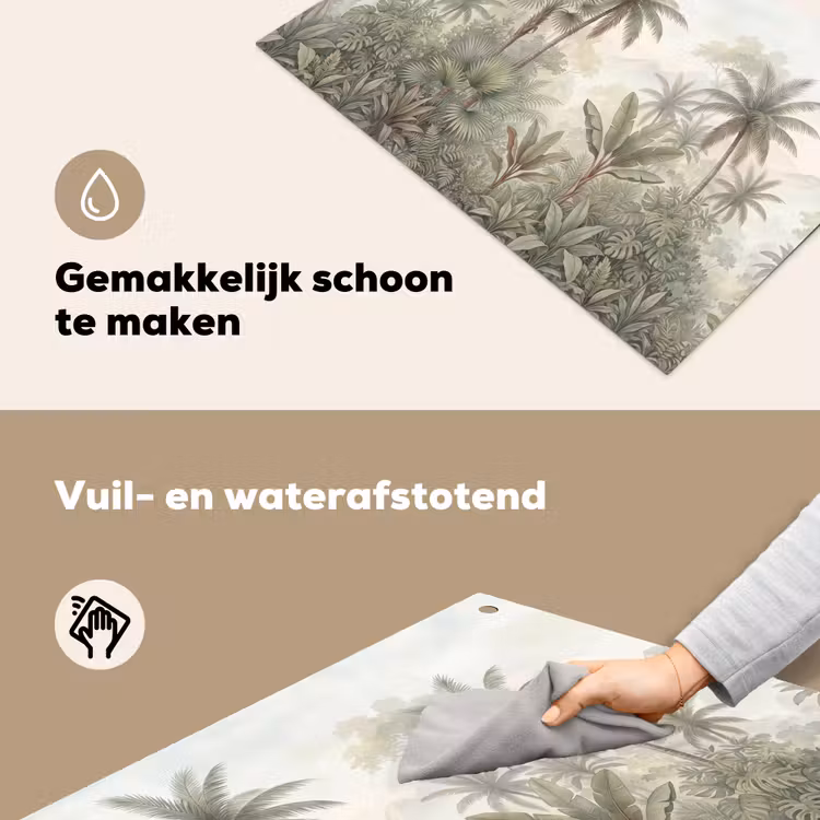 Natuur - Tropisch bos - Landschap - Aquarel - Groen Inductie beschemer met haakjes klein -ky-schoon-nl
