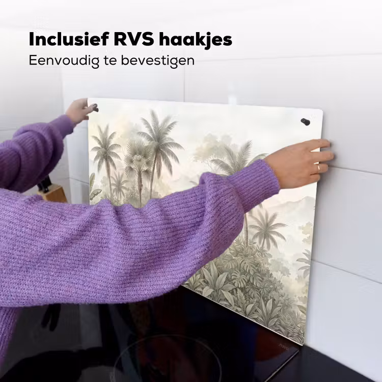 Natuur - Tropisch bos - Landschap - Aquarel - Groen Inductie beschemer met haakjes klein -ky-ophangen-nl
