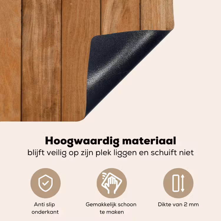Natuurlijk Eikenhout Inductie beschemer met haakjes klein -ky-onderkant-nl
