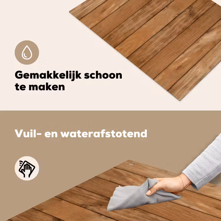 Natuurlijk Eikenhout Inductie beschemer met haakjes klein -ky-schoon-nl