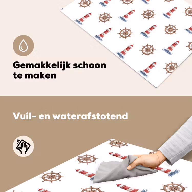 Nautisch - Klassiek - Rood Inductie beschemer met haakjes klein 777 -ky-schoon-nl