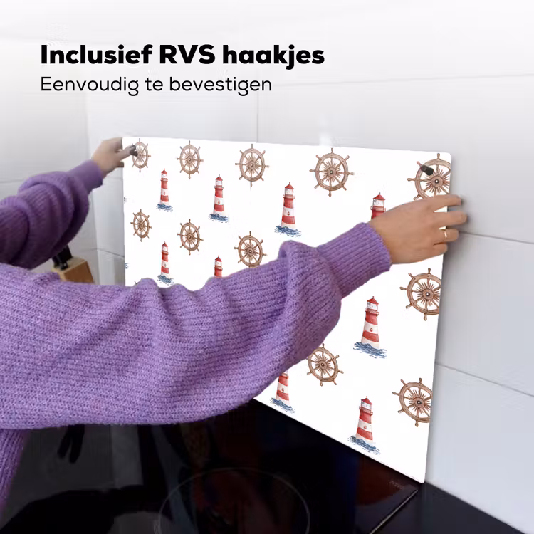 Nautisch - Klassiek - Rood Inductie beschemer met haakjes klein 777 -ky-ophangen-nl