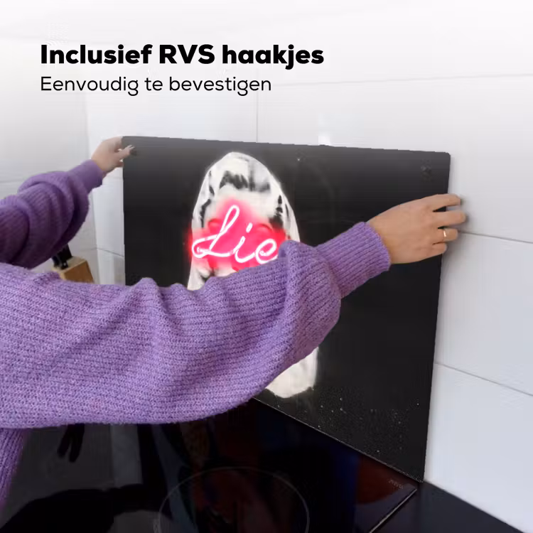Neon - Letters - Vintage - Vrouw Inductie beschemer met haakjes klein -ky-ophangen-nl