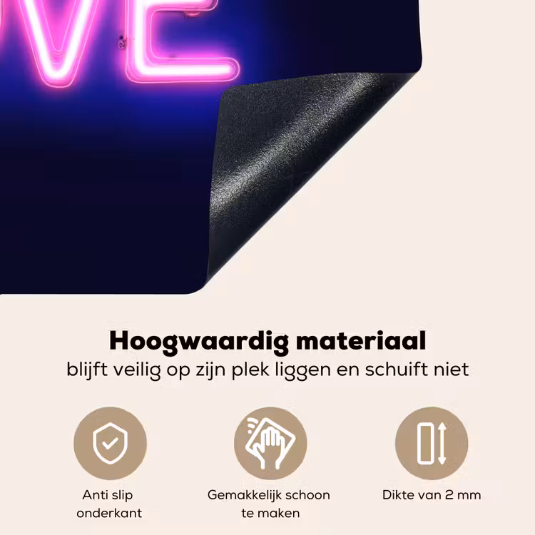 Neon - Love - Valentijn Inductie beschemer met haakjes klein -ky-onderkant-nl