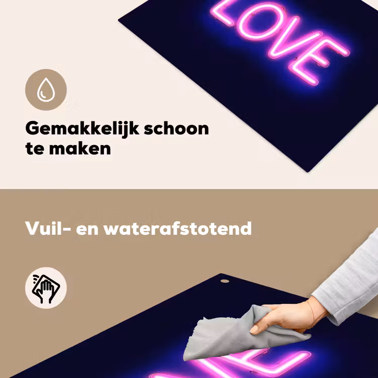 Neon - Love - Valentijn Inductie beschemer met haakjes klein -ky-schoon-nl