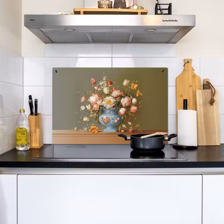 Neutral - Bloemen - Boeket - Vaas Inductie beschemer met haakjes klein -sfeer2