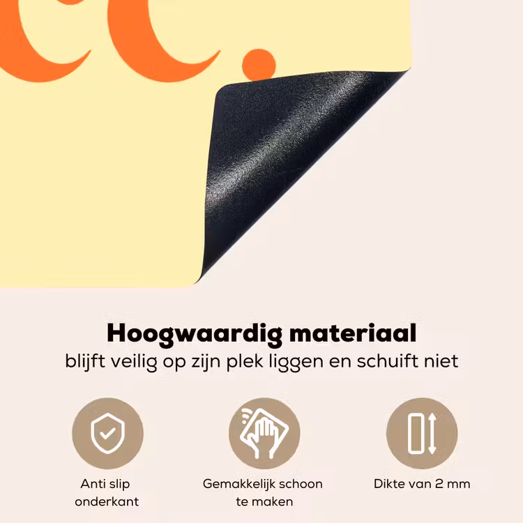 Nice - Oranje - Geel - Minimalistisch Inductie beschemer met haakjes klein -ky-onderkant-nl