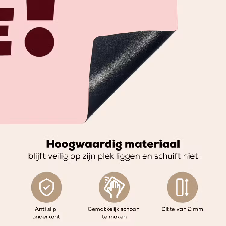 Nice - Uitroepteken - Roze Inductie beschemer met haakjes klein -ky-onderkant-nl