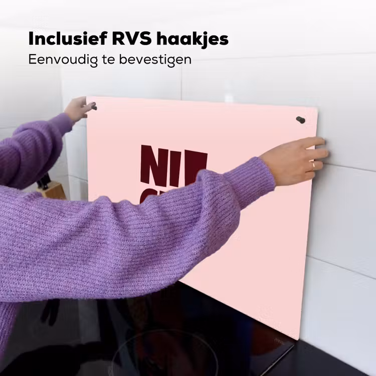 Nice - Uitroepteken - Roze Inductie beschemer met haakjes klein -ky-ophangen-nl