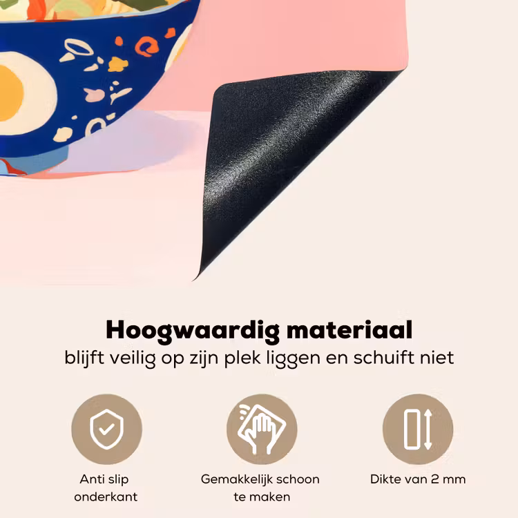 Noodles - Kom - Blauw - Illustratie Inductie beschemer met haakjes klein -ky-onderkant-nl