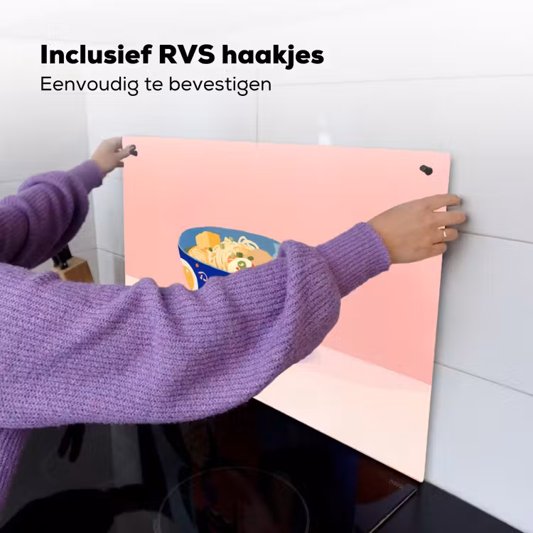 Noodles - Kom - Blauw - Illustratie Inductie beschemer met haakjes klein -ky-ophangen-nl