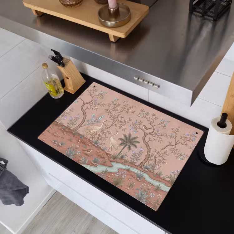 Nostalgisch - Reigers - Roze Inductie beschemer met haakjes klein -sfeer1