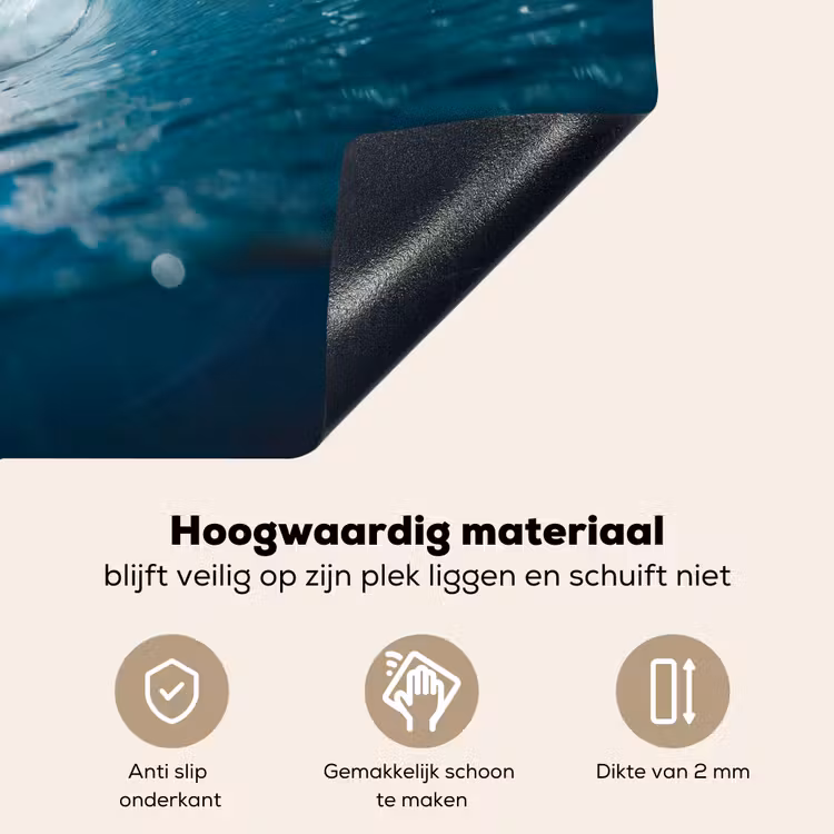 Oceaan - Golf - Strand - Natuur - Blauw Inductie beschemer met haakjes klein -ky-onderkant-nl