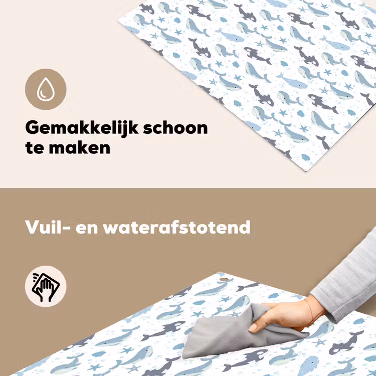 Oceaan - Walvis - Orka - Blauw Inductie beschemer met haakjes klein 777 -ky-schoon-nl
