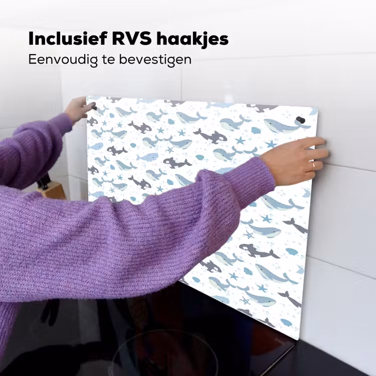 Oceaan - Walvis - Orka - Blauw Inductie beschemer met haakjes klein 777 -ky-ophangen-nl