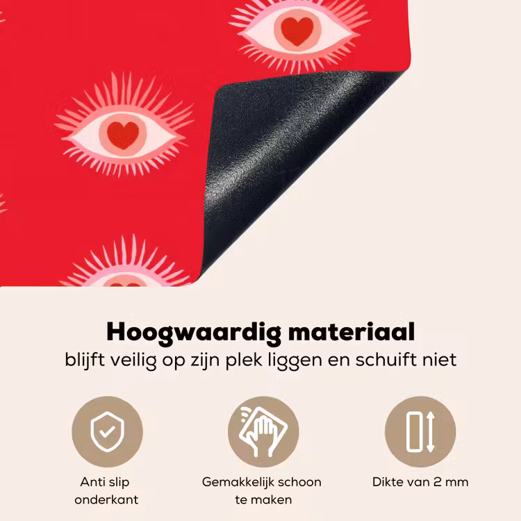 Ogen - Hart - Abstract - Rood - Roze Inductie beschemer met haakjes klein 777 -ky-onderkant-nl