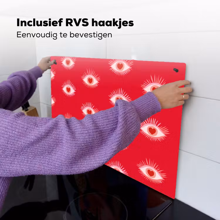 Ogen - Hart - Abstract - Rood - Roze Inductie beschemer met haakjes klein 777 -ky-ophangen-nl