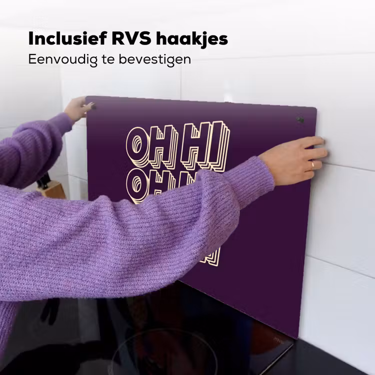 Oh hi - Paars - 3D Inductie beschemer met haakjes klein -ky-ophangen-nl
