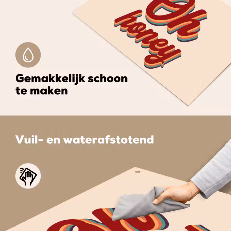Oh honey - Rood - Schaduw Inductie beschemer met haakjes klein -ky-schoon-nl