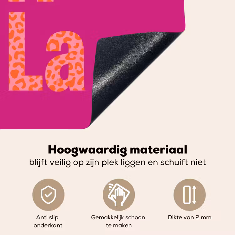 Oh la la - Luipaardprint - Roze Inductie beschemer met haakjes klein -ky-onderkant-nl