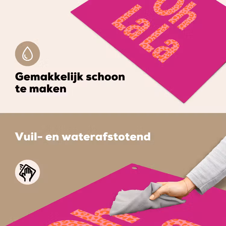 Oh la la - Luipaardprint - Roze Inductie beschemer met haakjes klein -ky-schoon-nl