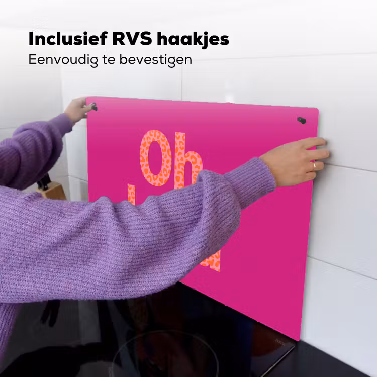 Oh la la - Luipaardprint - Roze Inductie beschemer met haakjes klein -ky-ophangen-nl