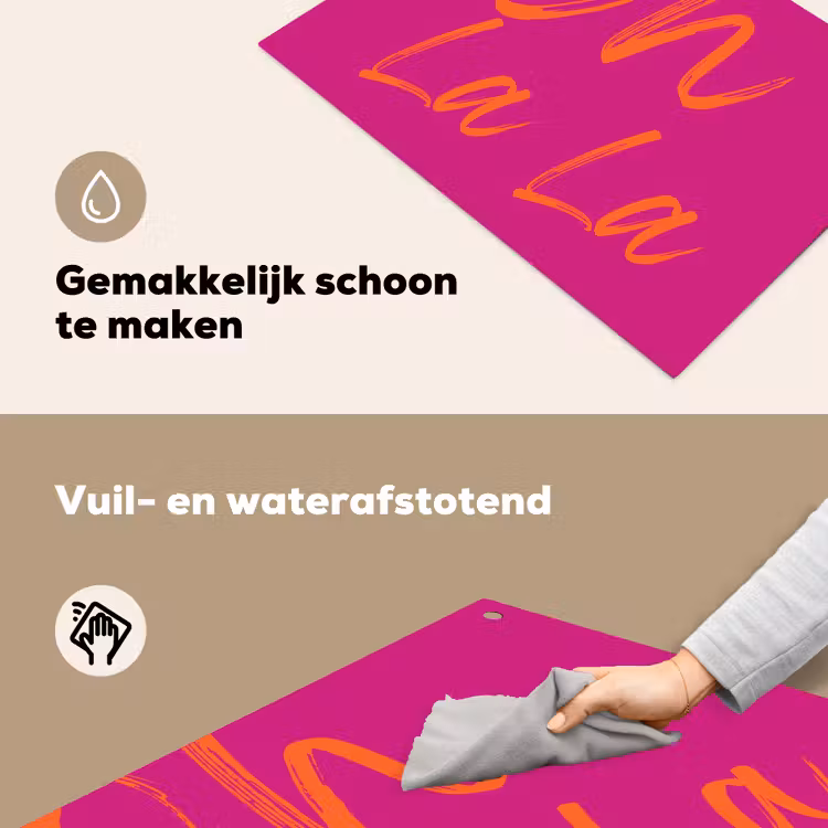 Oh la la - Oranje - Roze Inductie beschemer met haakjes klein -ky-schoon-nl