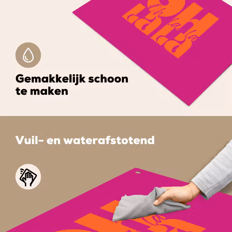 Oh la la - Roze - Oranje - Gestapelde letters Inductie beschemer met haakjes klein -ky-schoon-nl