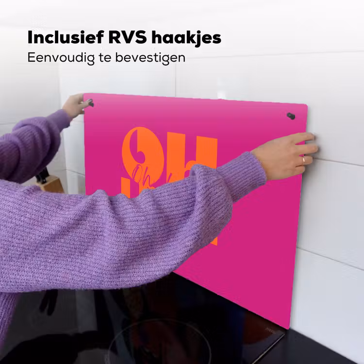 Oh la la - Roze - Oranje - Gestapelde letters Inductie beschemer met haakjes klein -ky-ophangen-nl