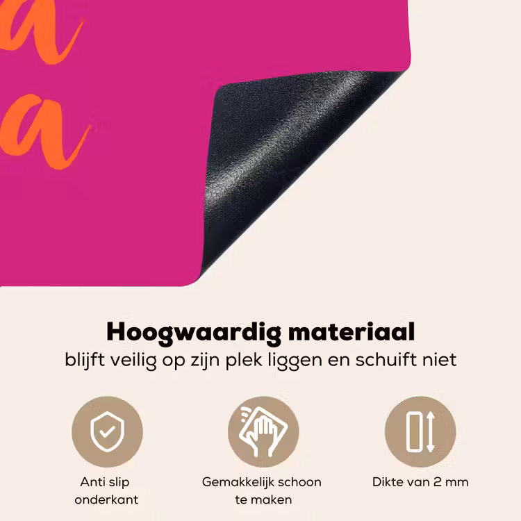 Oh la la - Roze - Oranje - Minimalistisch Inductie beschemer met haakjes klein -ky-onderkant-nl