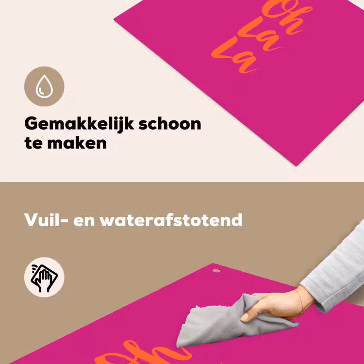 Oh la la - Roze - Oranje - Minimalistisch Inductie beschemer met haakjes klein -ky-schoon-nl