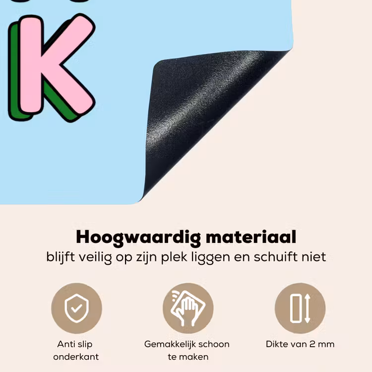 Oh ok - Blauw - Kleurrijk Inductie beschemer met haakjes klein -ky-onderkant-nl