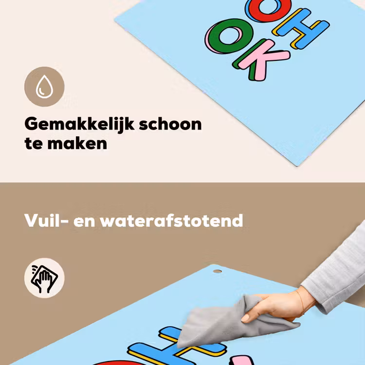 Oh ok - Blauw - Kleurrijk Inductie beschemer met haakjes klein -ky-schoon-nl