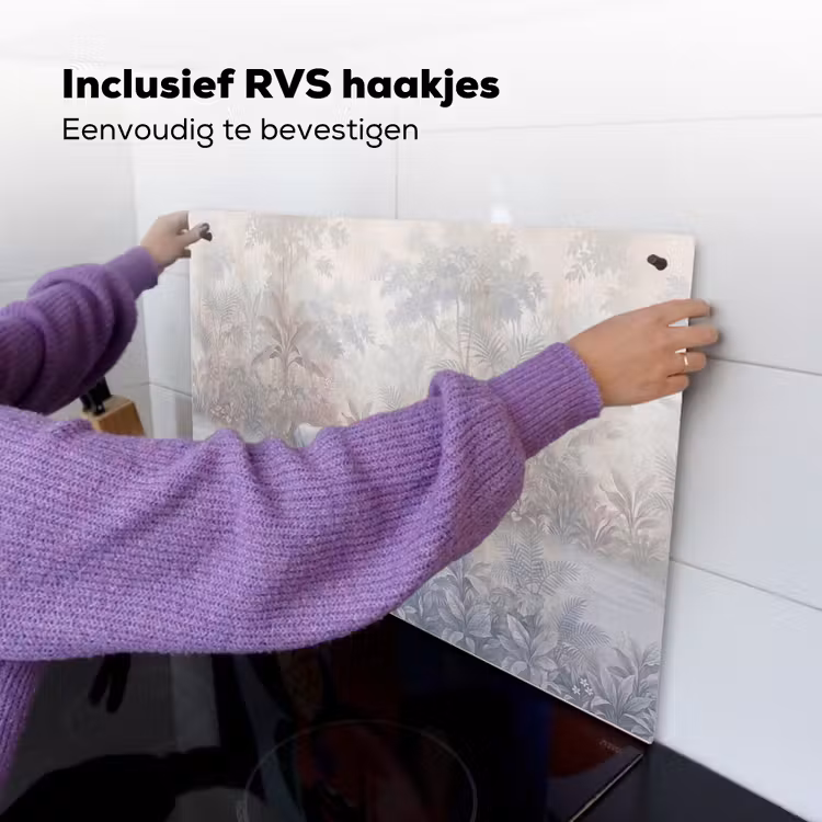 Olifant - Familie - Jungle - Illustratie - Grijs Inductie beschemer met haakjes klein -ky-ophangen-nl