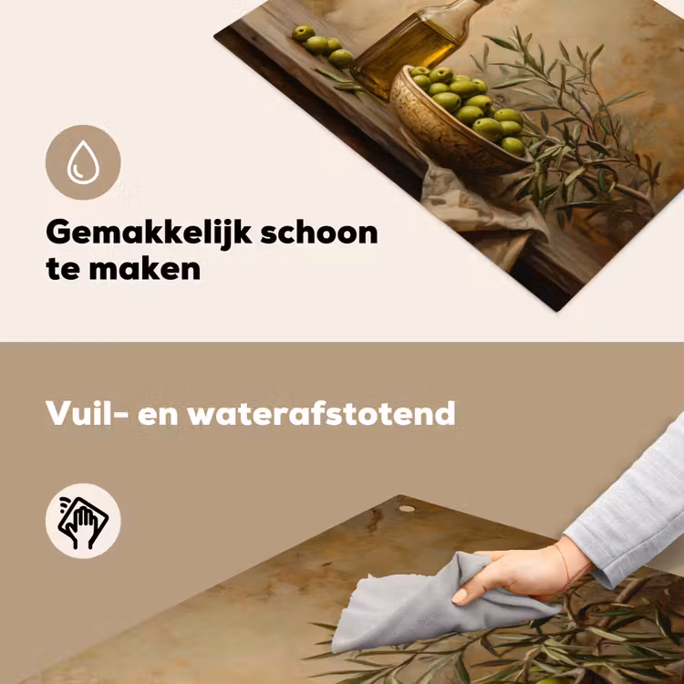 Olijven - Stilleven - Vintage Inductie beschemer met haakjes klein -ky-schoon-nl
