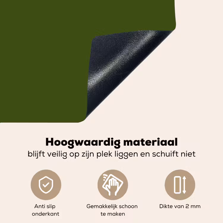 Olive - Drab - Groen Inductie beschemer met haakjes klein 777 -ky-onderkant-nl