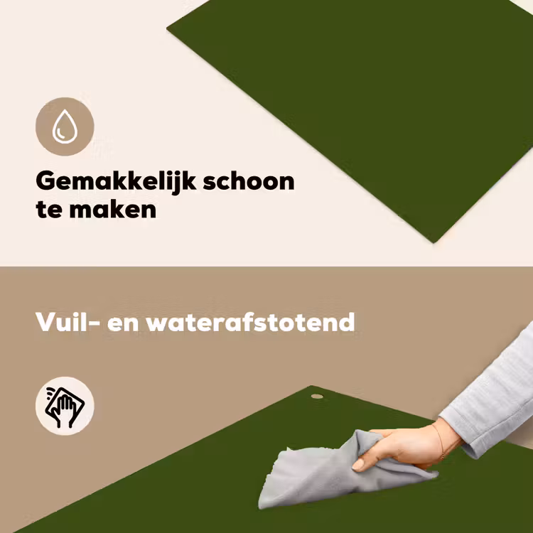 Olive - Drab - Groen Inductie beschemer met haakjes klein 777 -ky-schoon-nl