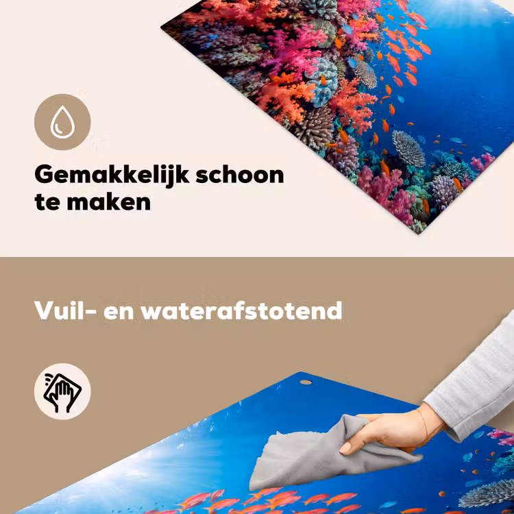 Onderwater - Koraalrif - Vissen - Oceaan - Natuur Inductie beschemer met haakjes klein -ky-schoon-nl