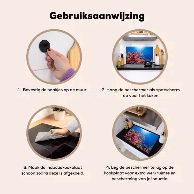 Onderwater - Koraalrif - Vissen - Oceaan - Natuur Inductie beschemer met haakjes klein -ky-gebruik-nl