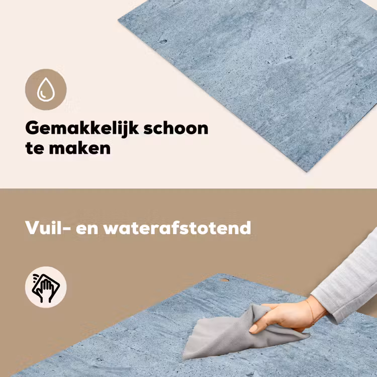 Oppervlak - Ruw - Abstract - Modern - Grijs Inductie beschemer met haakjes klein -ky-schoon-nl
