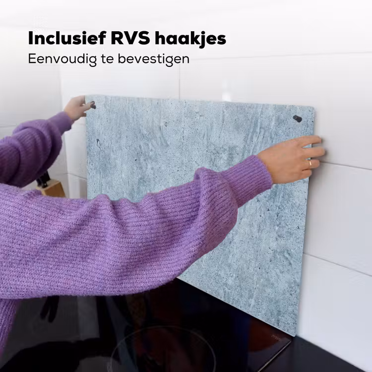 Oppervlak - Ruw - Abstract - Modern - Grijs Inductie beschemer met haakjes klein -ky-ophangen-nl
