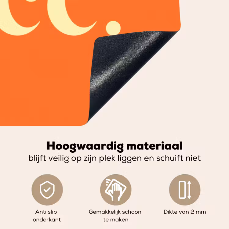 Oranje - Gebroken wit - Nice Inductie beschemer met haakjes klein -ky-onderkant-nl