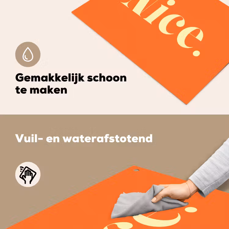 Oranje - Gebroken wit - Nice Inductie beschemer met haakjes klein -ky-schoon-nl