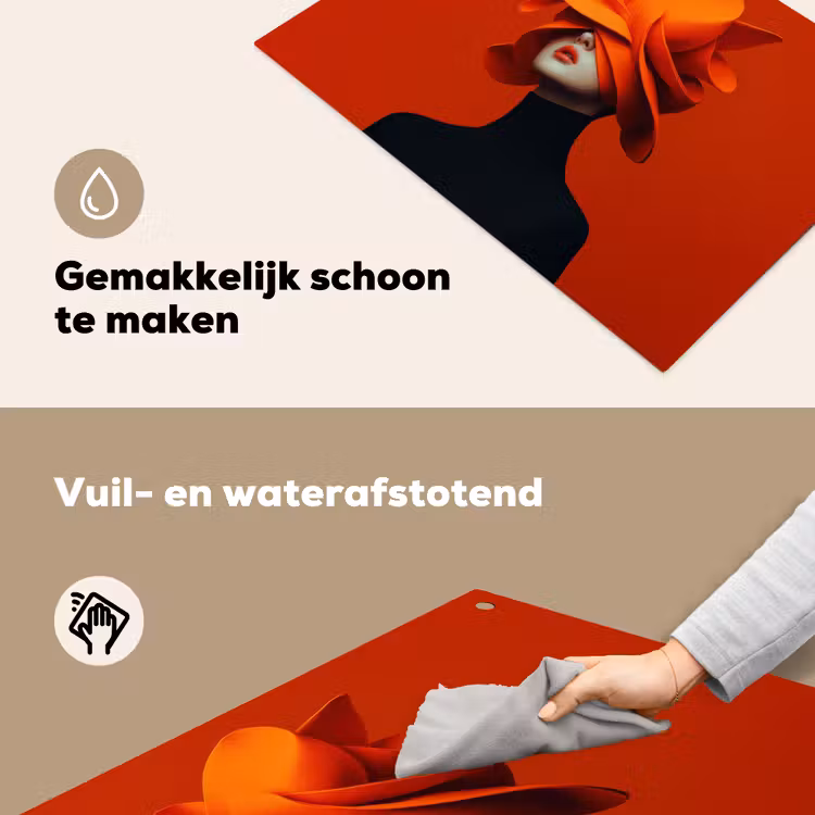Oranje - Hoed - Vrouw Inductie beschemer met haakjes klein -ky-schoon-nl