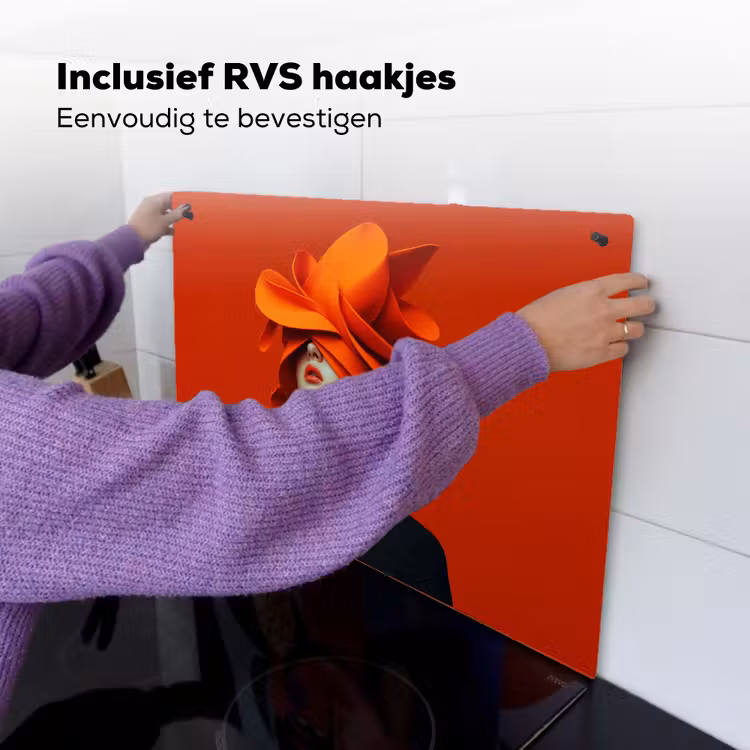 Oranje - Hoed - Vrouw Inductie beschemer met haakjes klein -ky-ophangen-nl