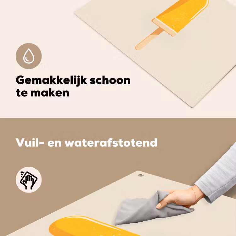 Oranje - Stokje - Waterijsje Inductie beschemer met haakjes klein -ky-schoon-nl