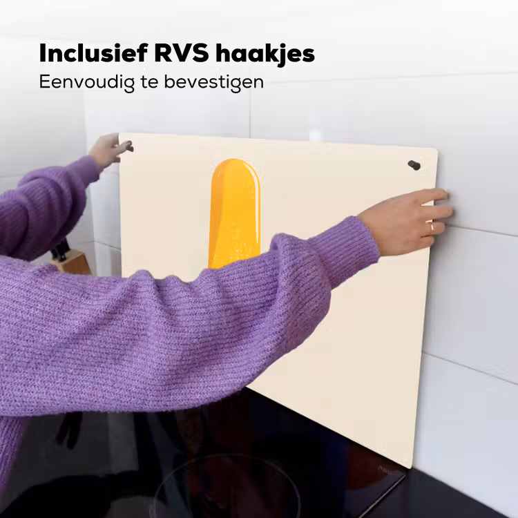 Oranje - Stokje - Waterijsje Inductie beschemer met haakjes klein -ky-ophangen-nl