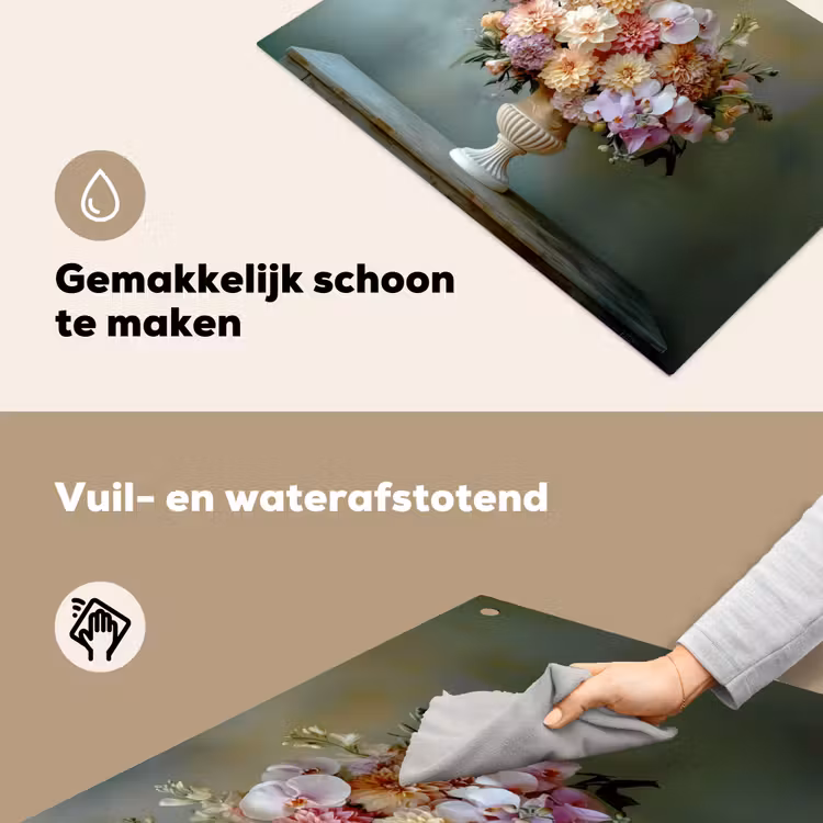 Orchidee - Boeket - Vaas - Bloemen Inductie beschemer met haakjes klein -ky-schoon-nl